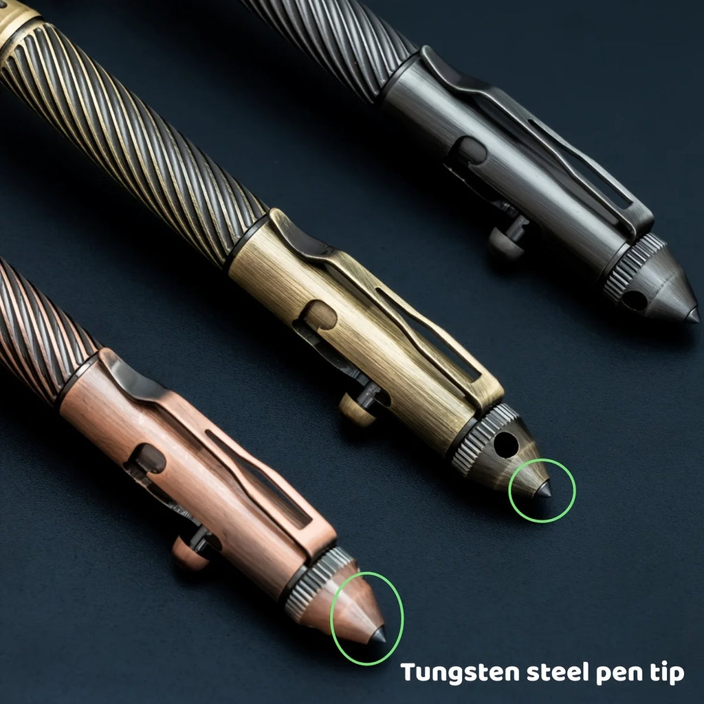 1Pc Brass Pen with a Tungsten Steel Nib, Heavy Metal Feel, Retro Design, Suitable for Business and Office Use, Rotating and Retractable, for Students/Organizations, Holiday Gifts, Valentine's Day, Back-To-School Season, Schoo