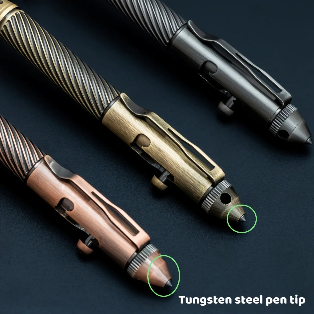 1Pc Brass Pen with a Tungsten Steel Nib, Heavy Metal Feel, Retro Design, Suitable for Business and Office Use, Rotating and Retractable, for Students/Organizations, Holiday Gifts, Valentine's Day, Back-To-School Season, Schoo