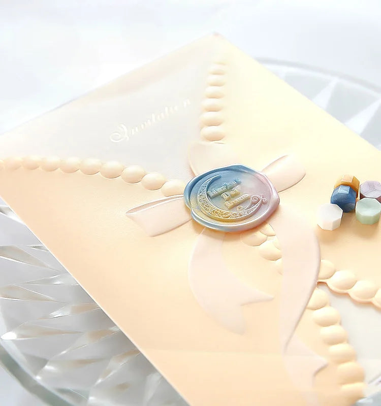 100 Pcs Vintage Wax Seal for Stamps Retro Wax Print Beads Sealing Macaron Gold Wedding Birthday Wax Lacquer for Seals Lacre