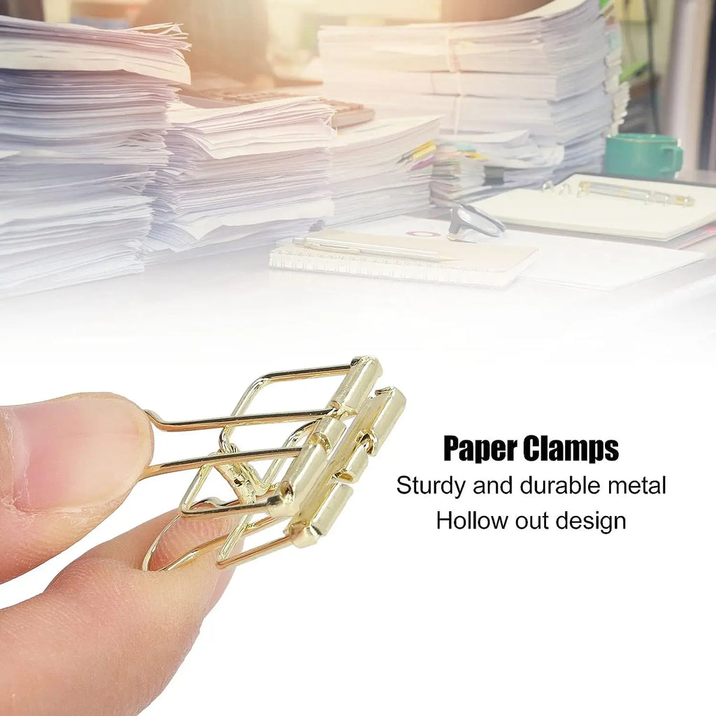 10Pcs Mini Paper Clip Black Sliver Binder Clips Page Holder Office Study Binder Clips Photo Clamp Office School Desk Organizer