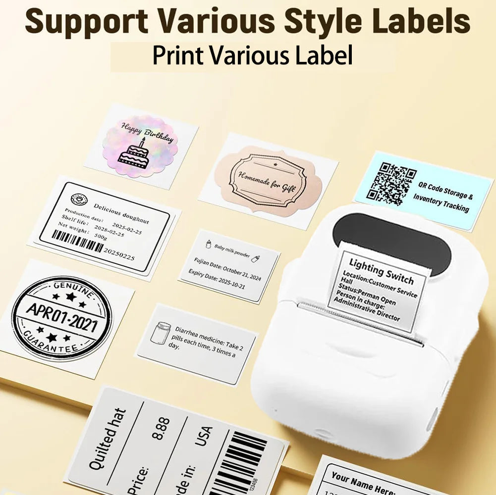 Marklife Thermal Label Printer P50 Mini Protable Bluetooth Stickers Self-adhesive Printer For Kitchen Office To Gift/Marking/Tag