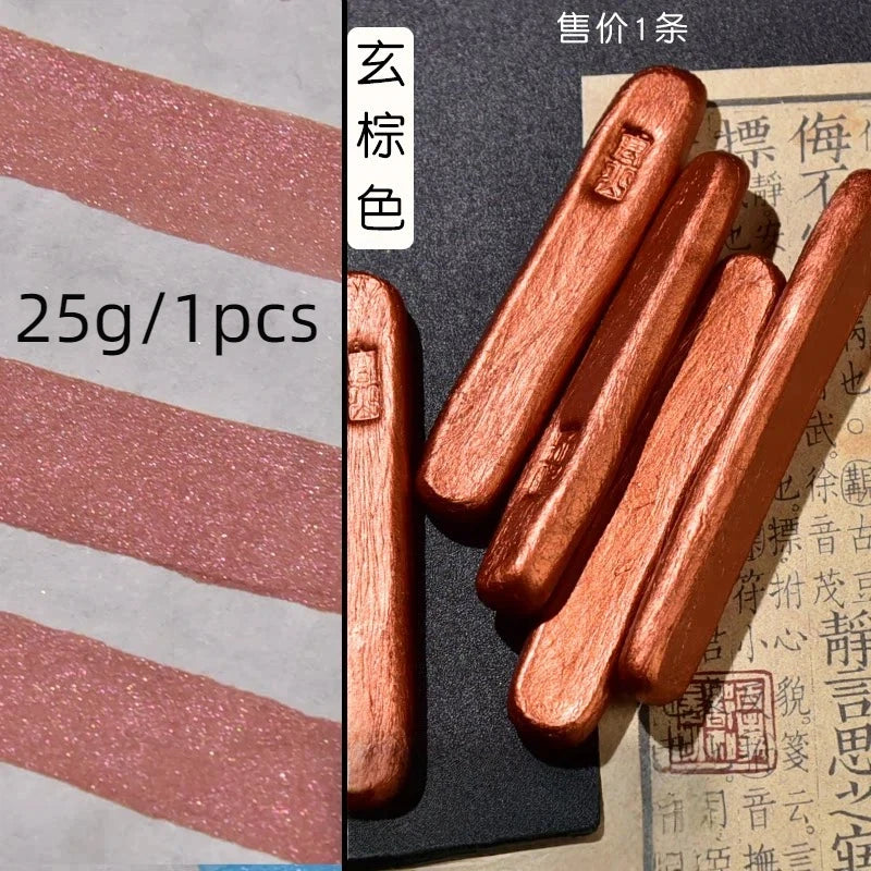 Colored Pearlescent Ink Stick Handmade Chinese Sumi Solid Ink Stick Traditional Calligraphy Ink Stick for Beginners Practicing