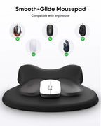 Ergonomic Mouse Pad with Wrist Rest, Black Mousepad with Wrist Support, Non-Slip Hard Base Mouse Pads, Portable for Office/Home