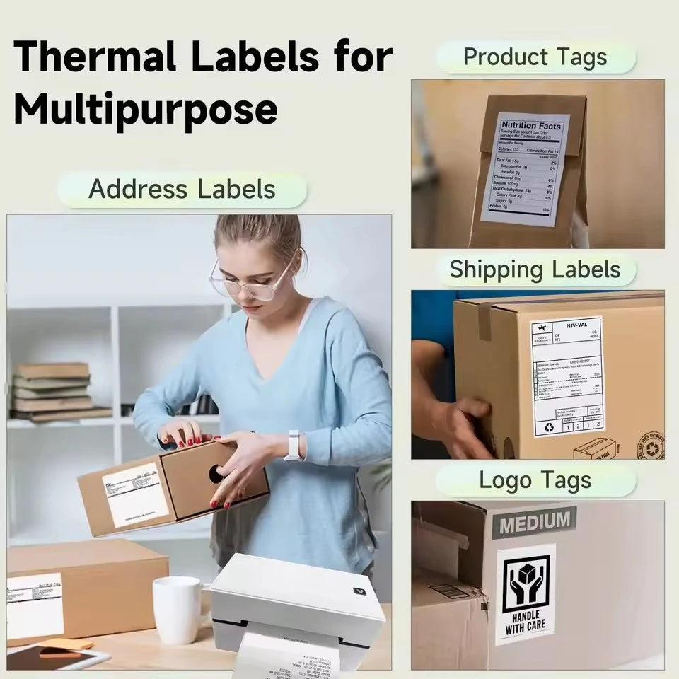 4x6Inch Shipping Labels For Thermal Shipping Label Printer 100/500PCS 100x150mm Thermal Label Paper For Business Express Waybill