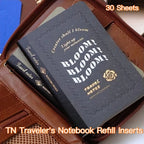 Fromthenon Travel Notebook Refill Vintage Embossed Gold Foil Cover Blank Grid Inner Pages for Retro Travel Journal Planner