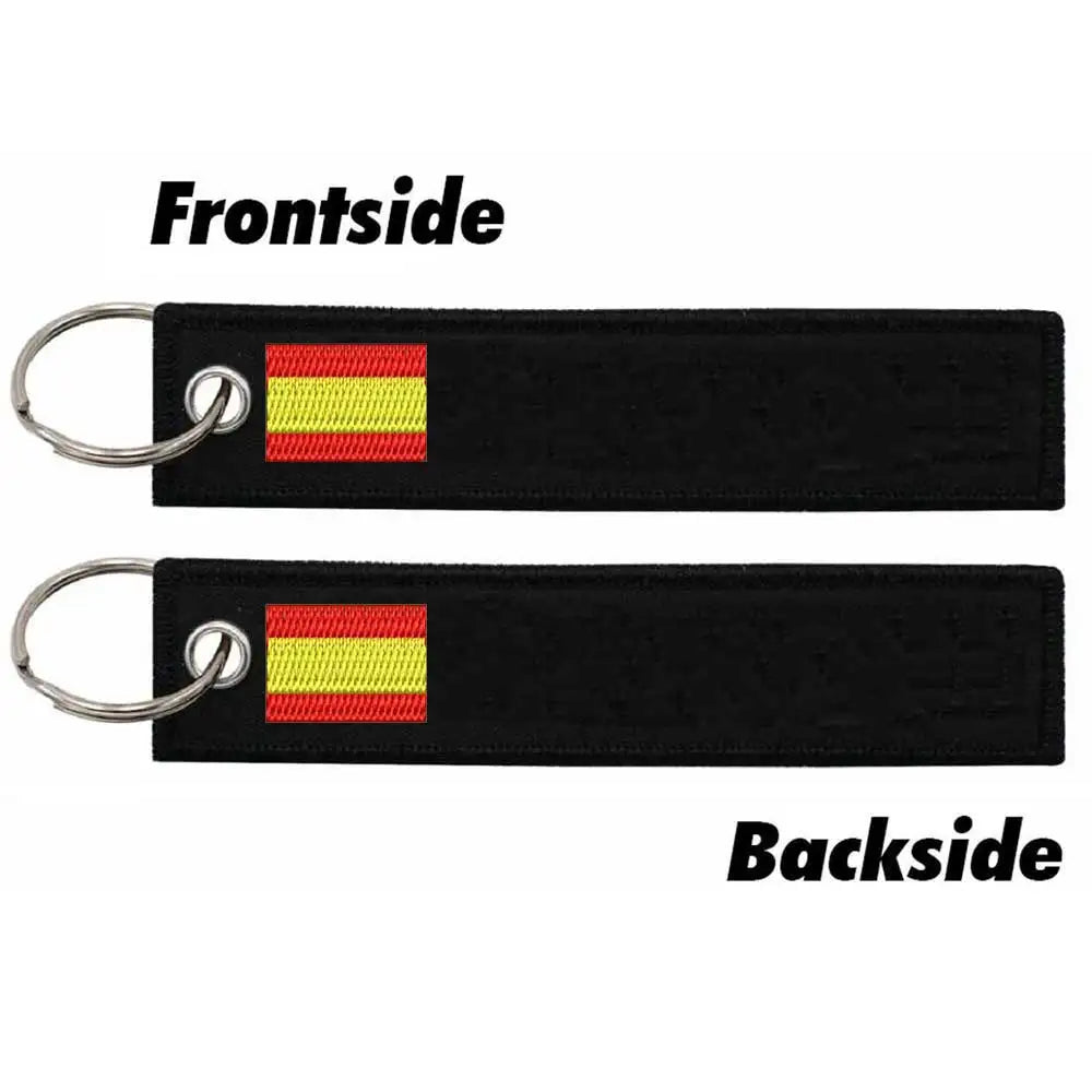 Personalized Keychain Customize Text Tag Double Sided Military Flag Embroidery for Motorcycles Cars ATV Scooters