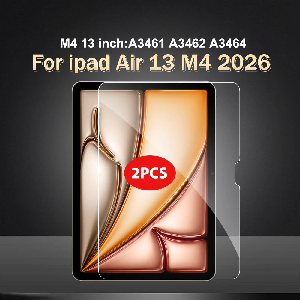 2Pcs Tempered Glass Screen Protector For ipad Pro Air 13 11 2024 M4 M2 Air 5 4 Pro 12.9 11 M3 M5 2025 2026 Film