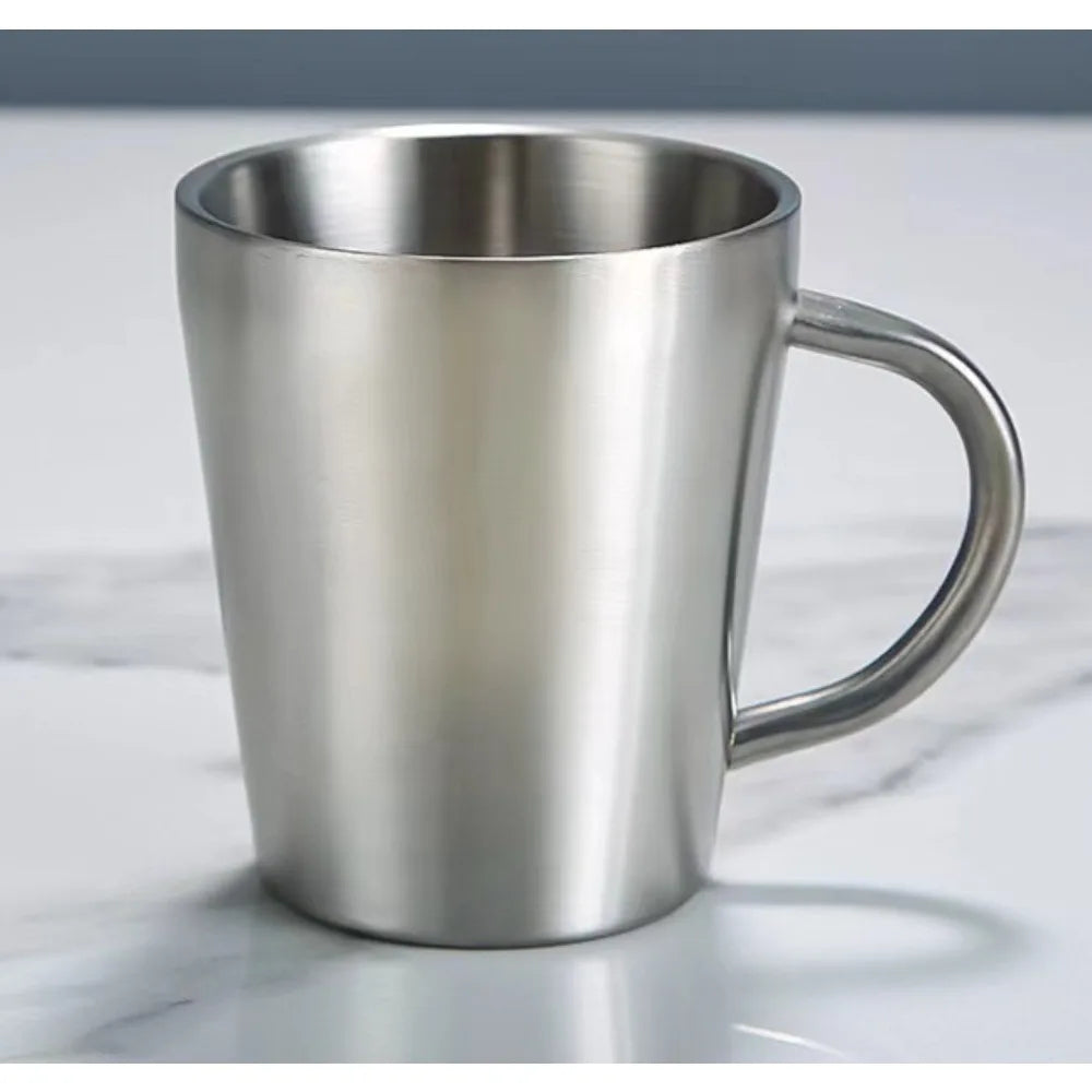 300ml Mug 304 Stainless Steel Double Layer Mug Coffee Cup Creative Water Cup Insulated Beer Cup Stainless Steel Cup Drinkware