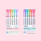 6-24pcs/set Heart Flower Line Shape Highlighter Pen Roller Tip Curve Liner Marker Kawaii Cute Stationery School Supplies