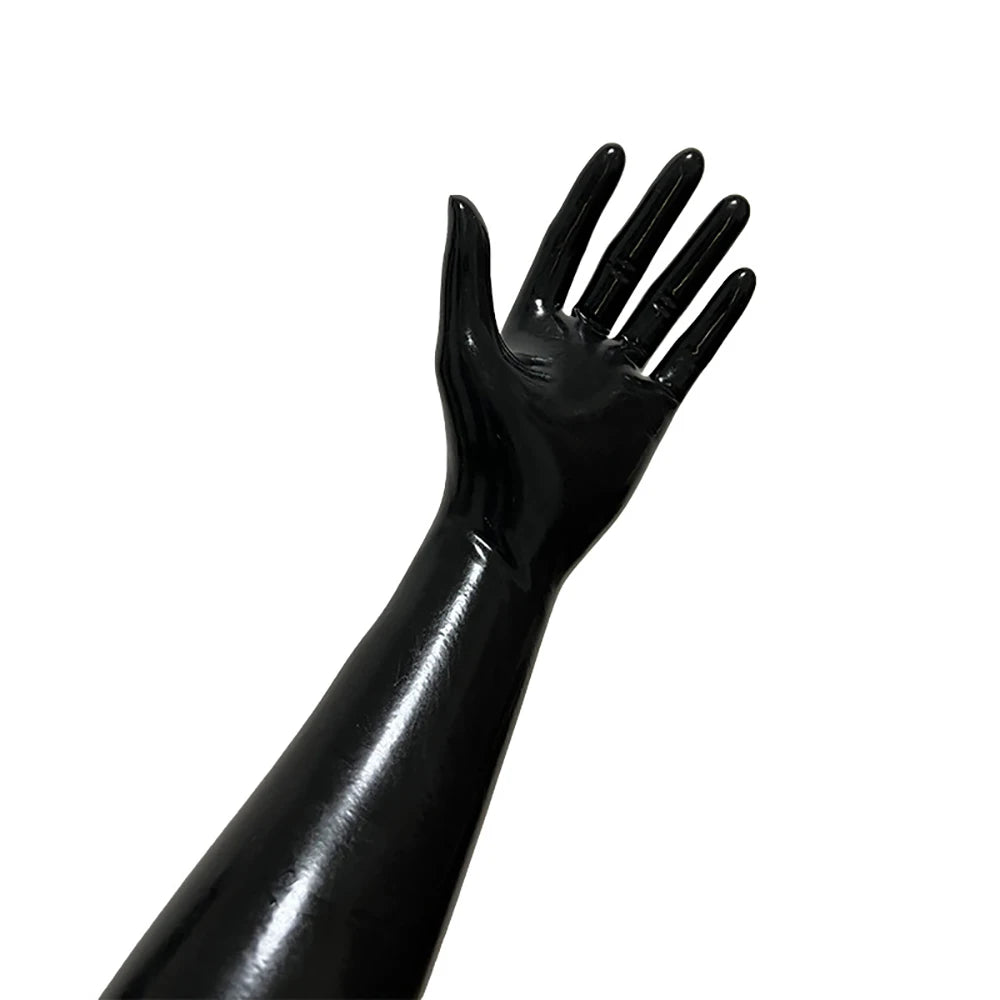 Red Latex Long Gloves Opera Latex Moulded Rubber Gloves Club wear Costumes