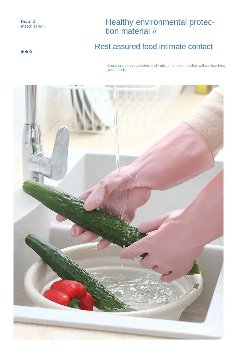 Kitchen Dishwashing Gloves Thickened Durable Waterproof Cleaning Housework Women'S Laundry Latex Rubber Gloves #3342