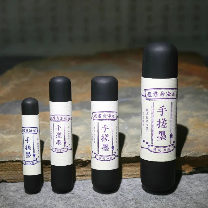 Hand Rubbing Oil Soot Ink Sticks Pure Handmade Ink Block Traditional Chinese Calligraphy Painting Oil Smoke Ink Bar Ink Stone