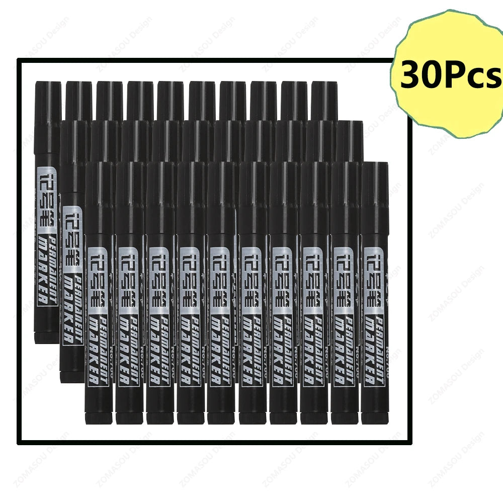1-100Pcs Waterproof Oil-based Marker Pen Quick Dry Black Blue Red Ink Permanent for Metal Glass Stationery Art School Supply