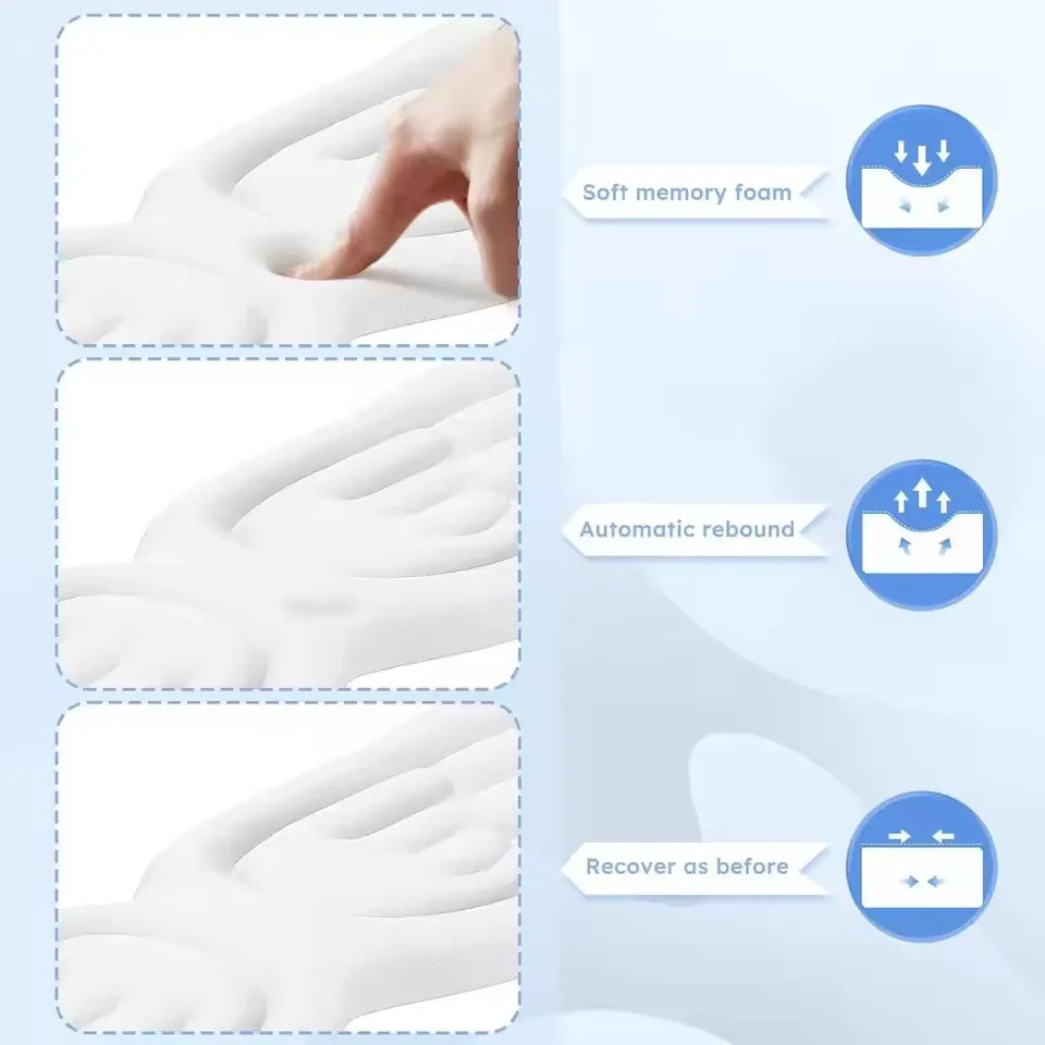 Keyboard Mouse Wrist Rest Angel Wing Memory Foam Mouse Pad Set Wrist Support Ergonomic Non-Slip for Computer Laptop Easy Typing