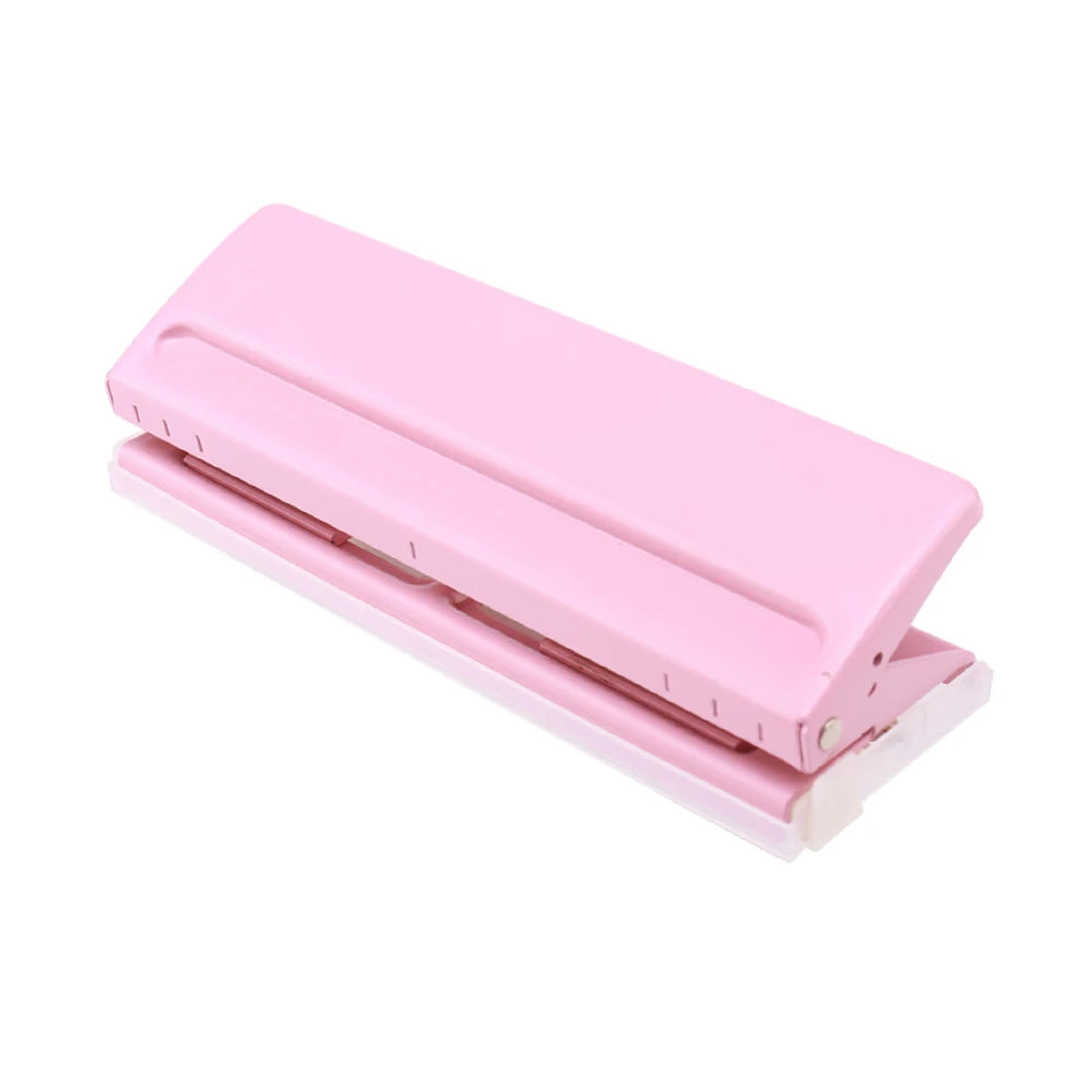 Adjustable 6-Hole Desktop Punch Puncher for A4 A5 A6 B7 Dairy Planner Organizer Six Ring Binder with 6 Sheet Capacity