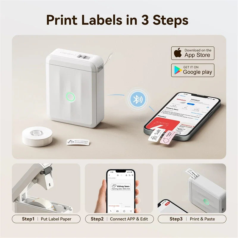 NIIMBOT D110 Upgraded Version Thermal Label Printer Mini Portable Name Tag Label Maker With Tape for Office Home Kitchen School