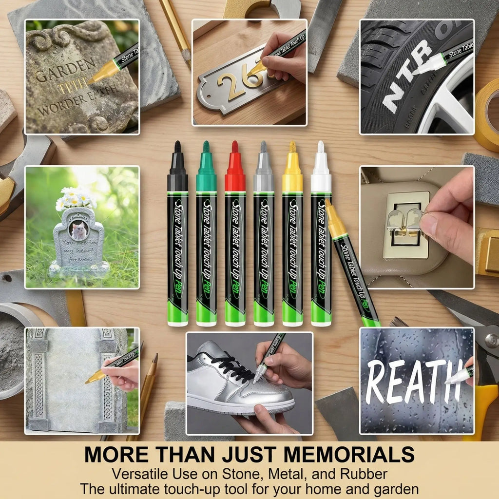 Tombstone Marker Inscription Restoration Pen Oil Based Quick Dry Weatherproof Touch Up Paint Pen For Granite Stone