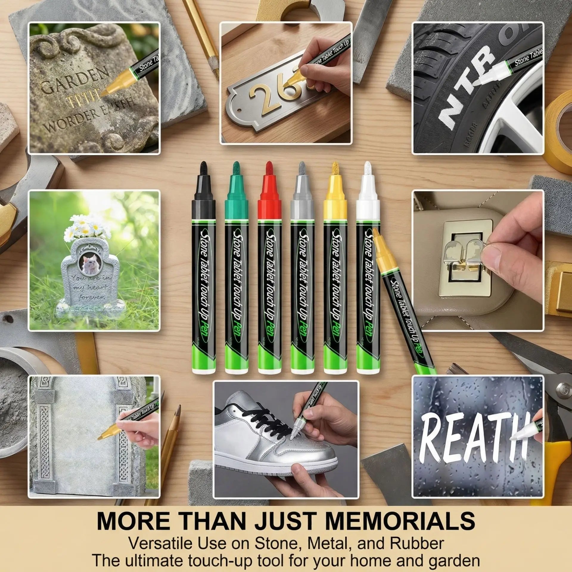 Tombstone Marker Inscription Restoration Pen Oil Based Quick Dry Weatherproof Touch Up Paint Pen For Granite Stone