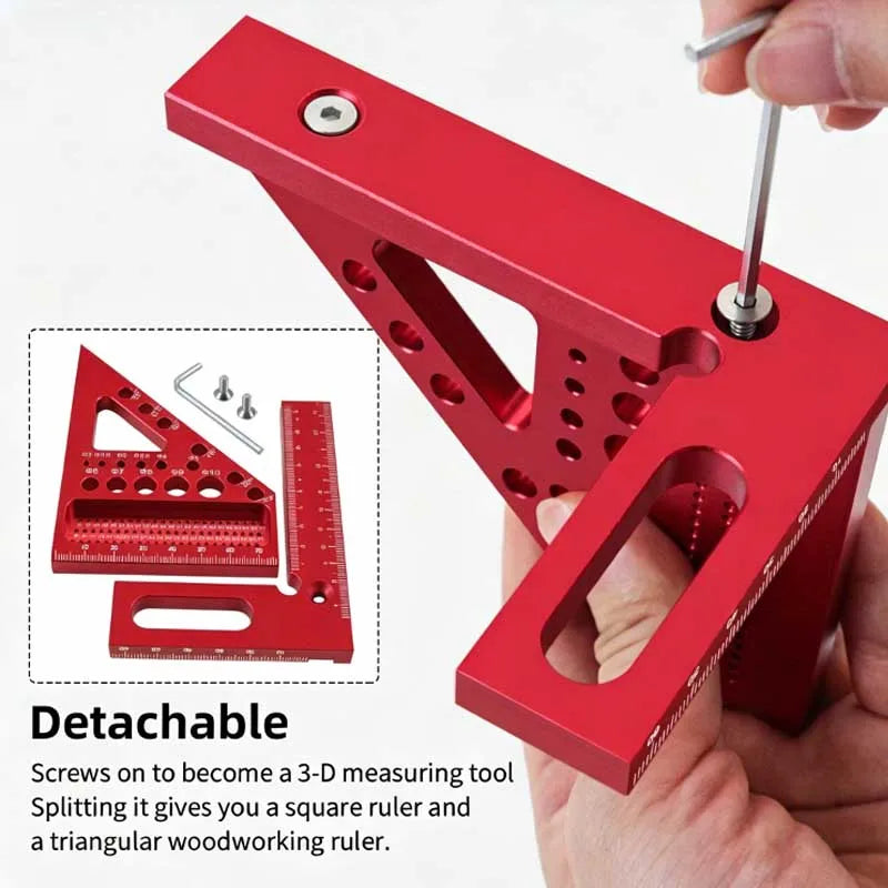 3D Multi Angle Woodworking Square With Scribing Pin 22.5-90 Degree Precision Protractor Carpenter DIY Measuring Tool Gift