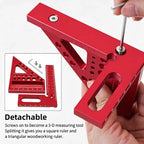 3D Multi Angle Woodworking Square With Scribing Pin 22.5-90 Degree Precision Protractor Carpenter DIY Measuring Tool Gift