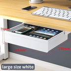 Hidden Under Desk Drawer Storage Office Organizer Desk Self Adhesive Drawers Plastic Undertable Accessories Storage Box Drawe