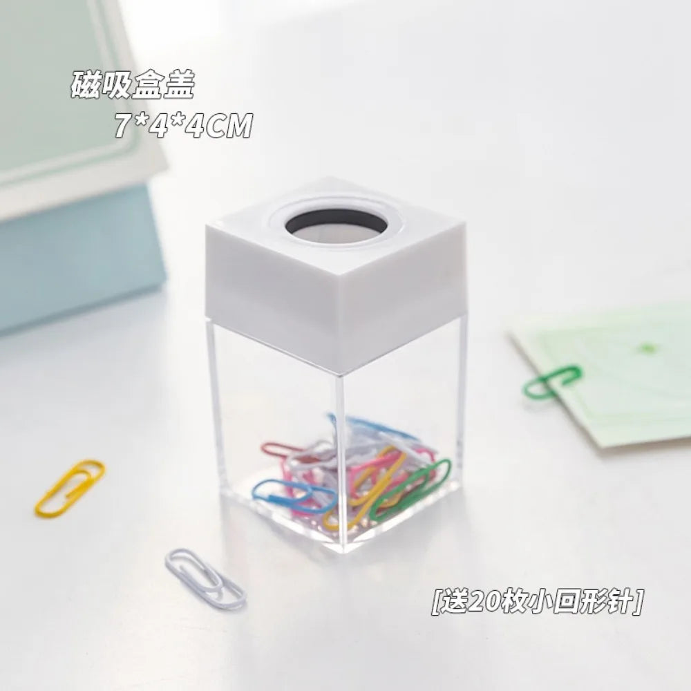 18pcs Paperclips Macaron Color Ins Paper Clip Storage Box Protable Stationery High Capacity Storage Box Office Binding Supplies