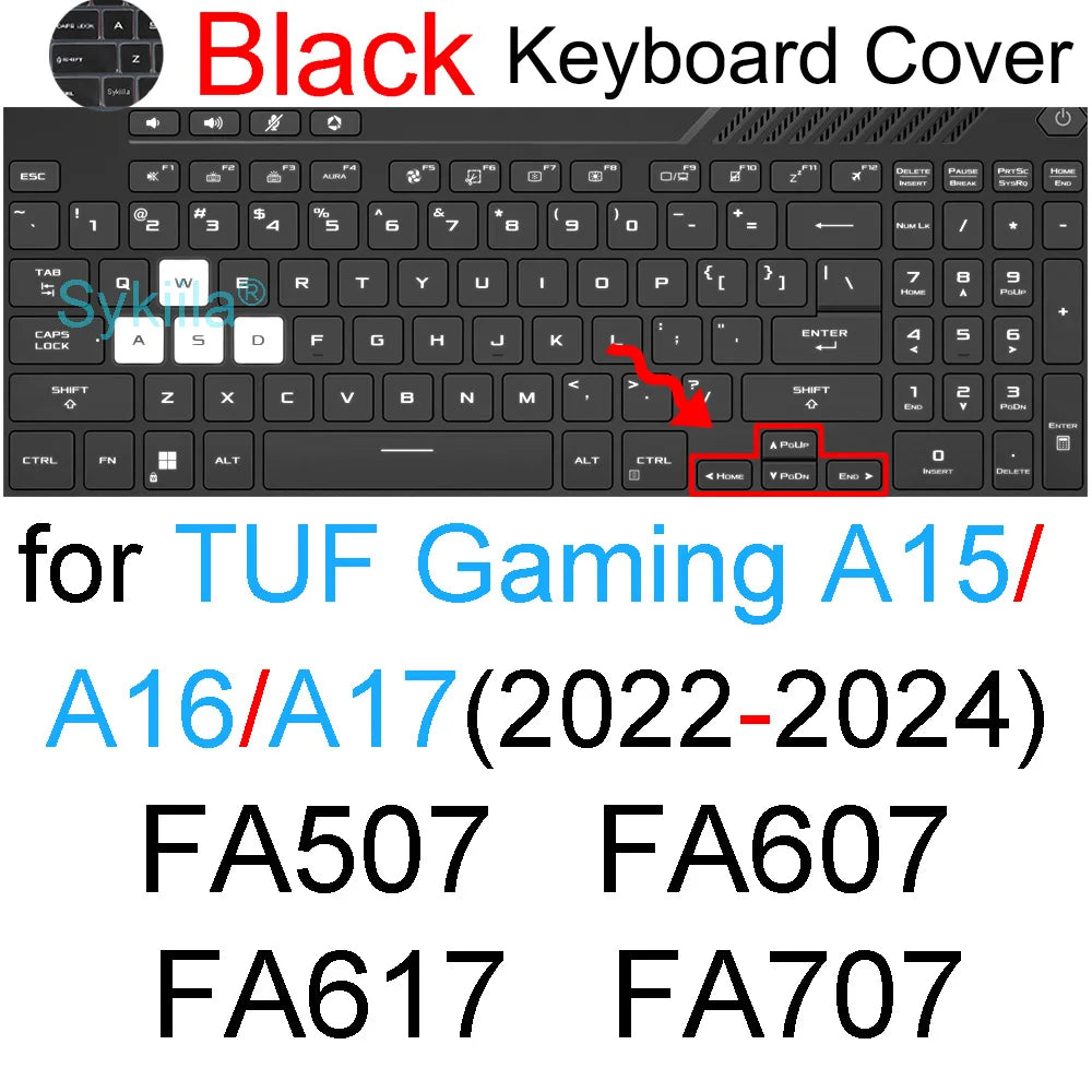 Keyboard Cover for ASUS TUF Gaming A15 A16 A17 A18 F15 F16 F17 FX507 FX607 FA608 FA808 FX608 Silicone Protector Skin Case 15 16