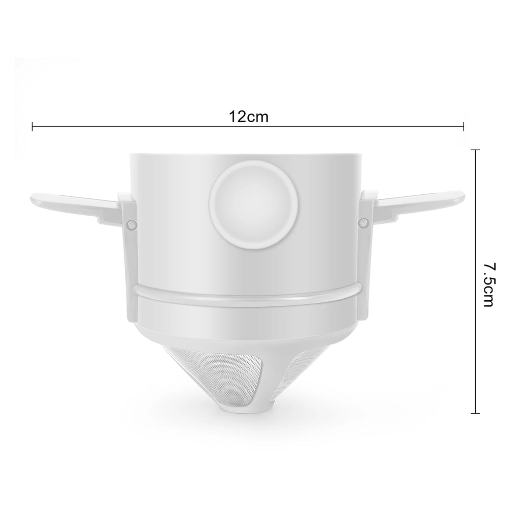 Folding Hand Brewed Coffee Filter Coffee Dripper Cone for Drip Coffee and Tea with Stainless Steel Holder No Filter Paper