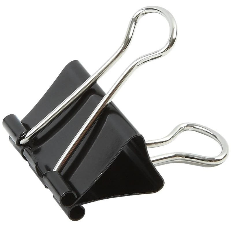 10-20pcs Paper Clip 19/25mm Foldback Metal Binder Clips Black Grip Clamps Office School Stationery Paper Document Clips