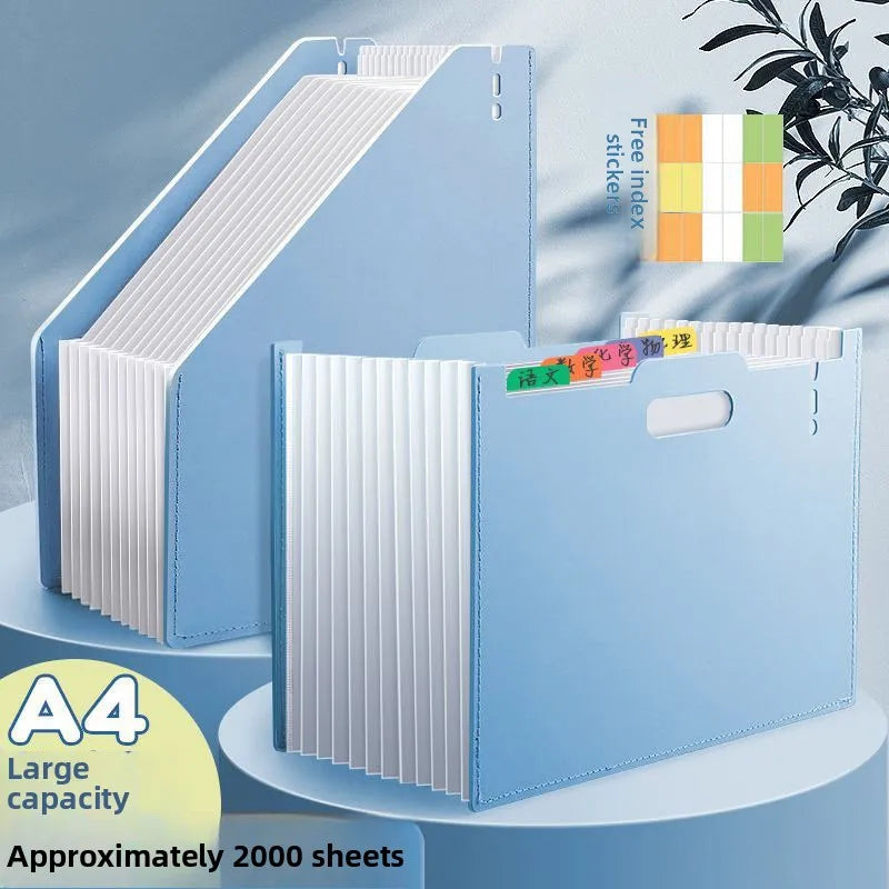 A4 Accordion File Bag with Handle Multi-layer Expandable Document Folder Large Capacity Desk Standable Organizer