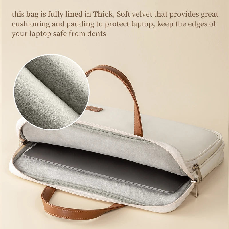 Laptop Bag Women Slim Briefcase Notebook Carring Case for MacBook Air 13 Pro 14 M4 Huawei Matebook Lenovo Acer Xiaomi 15.6 inch