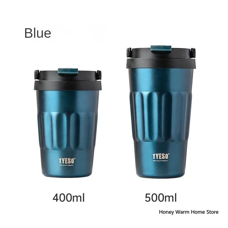 TYESO Vacuum Flasks Thermos Water Bottles 400ml/500ml Stainless Insulated Cup 304 Original Car Tumbler Cold and hot Coffee Mug
