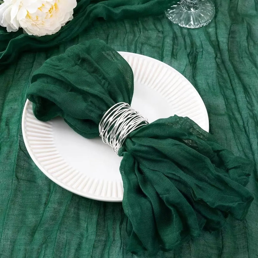 12 PCS Gauze Table Napkins 20x20 Inch Soft Cheesecloth Wrinkled Dinner Napkins for Weddings Party Reception Anniversary