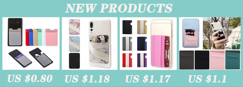 Silicone Phone Card Holder Wallet Case Phone Wallet Stick On Credit Card Holder Phone Pocket for Almost All Cell Phone