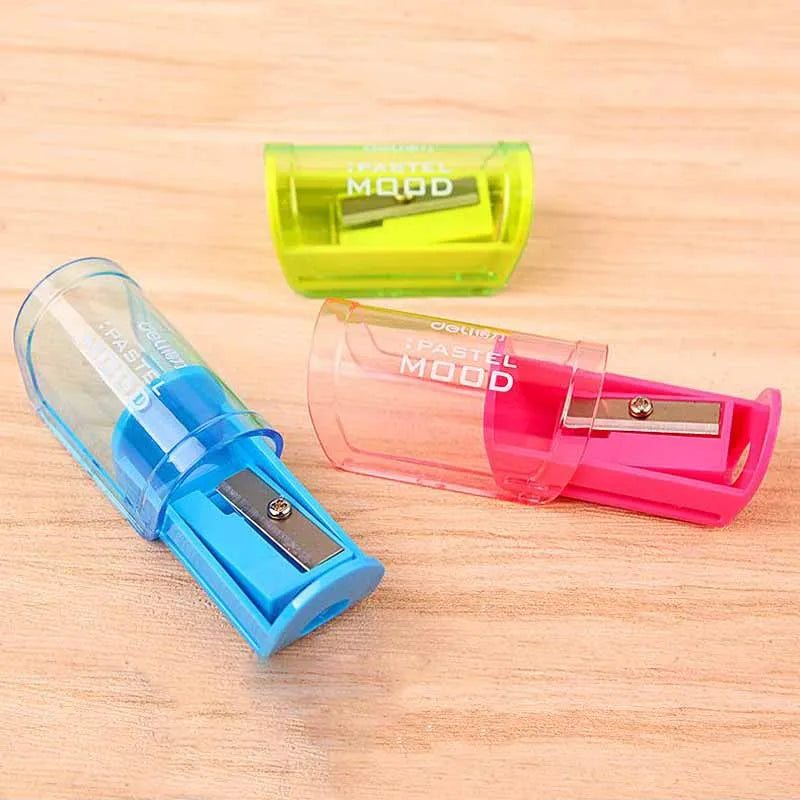 1PC Candy Color Transparent Pencil Sharpener - Plastic Standard Pencil Cutter for School Office Art Supplies