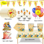 Winnie The Pooh Birthday Party Decoration Plates Napkins Table Cover Balloons Banner Baby Shower Serves 10 Guests Baby Shower
