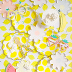 Lemon Disposable Tableware Paper Cups Plates Cake Toppers for Summer Lemon Happy Birthday Pool Party Decoration DIY Cake Supply