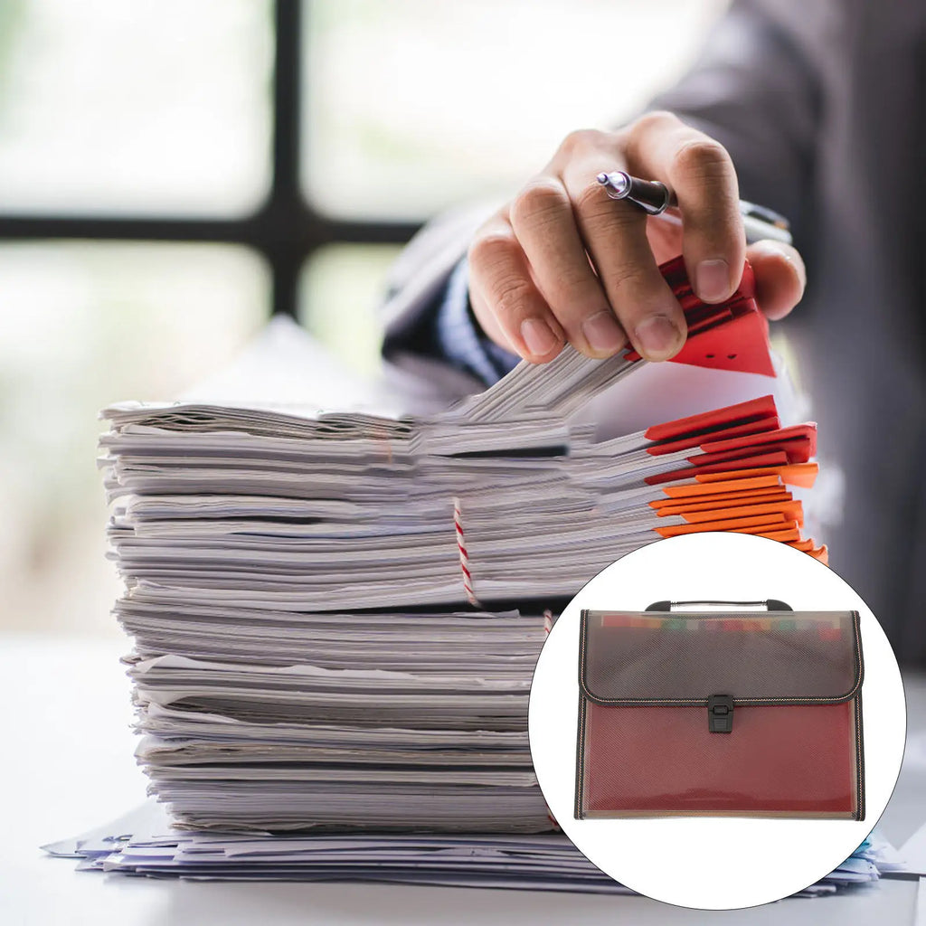 A4 Size Expanding Accordion File Folder Portable Document Organizer for Papers Receipts Bills Coupons Tickets Business Cards