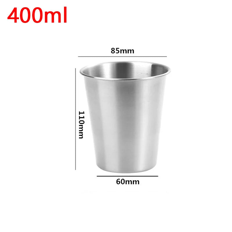 200/300/400/500ml Stainless Steel Beer Cups Household Office Metal Water Drinks Coffee Tumbler Tea Milk Mugs Kitchen Drinkware