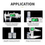 Kerseo Digital Caliper Stainless Steel Metal Vernier Caliber Measuring Tools Woodworking Thickness Gauge Depth Electronic Ruler