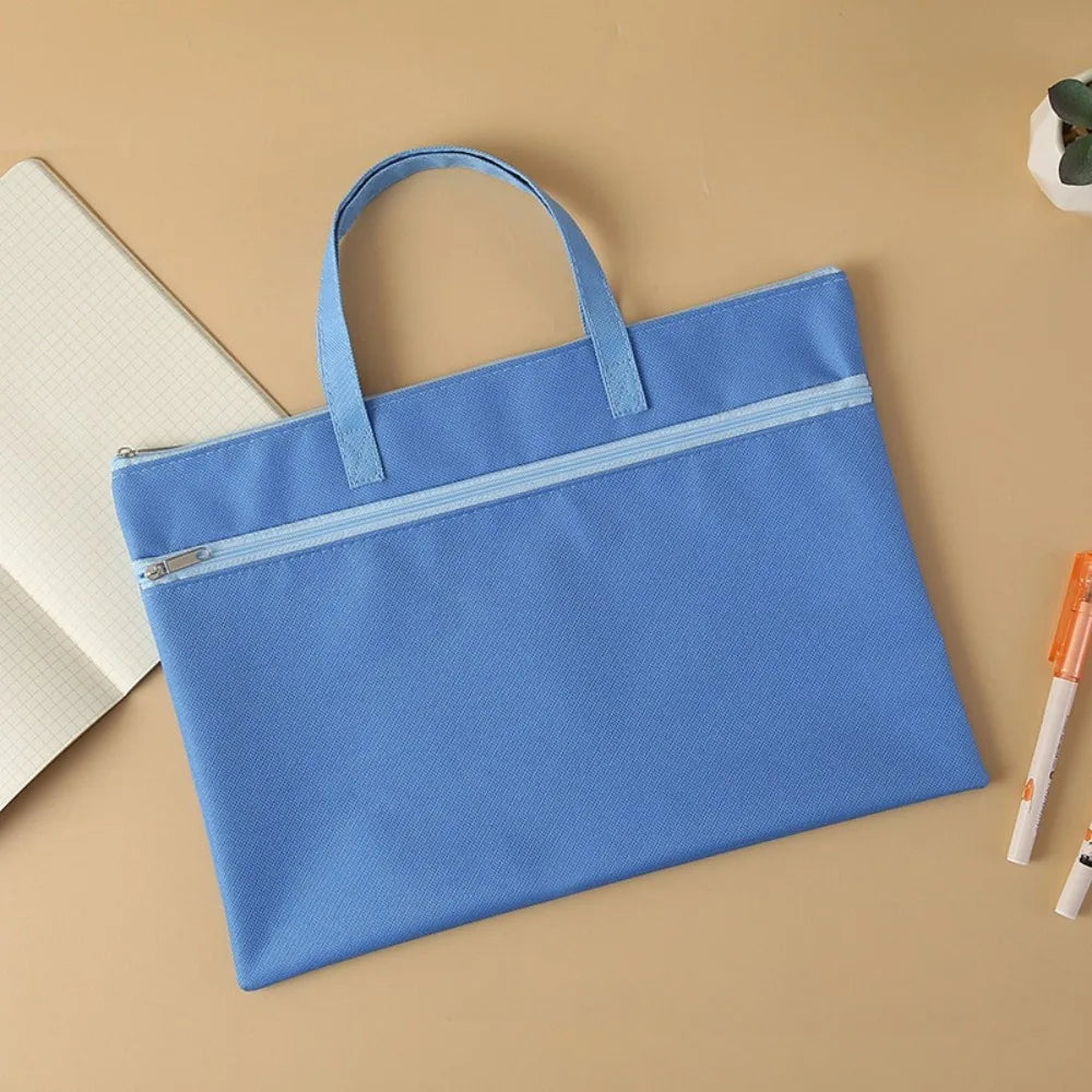 A4 File Bag Portable Zipper Oxford Cloth Waterproof 8k Sketch Drawing Art Storage Bag Canvas Bag School Office Filing Products