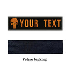 Skull Logo 10X2.5cm Embroidery Custom Name Text Patch Stripes Badge Iron On Or  Patches