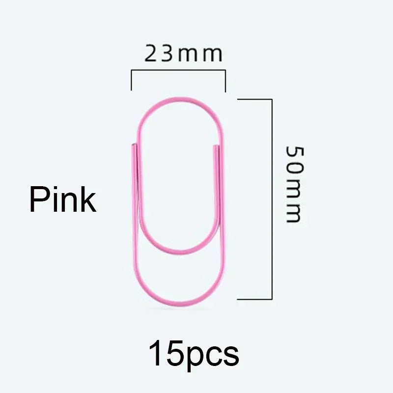 Factory Supply 25pcs/15pcs 50x25mm Large Size Paper Clips 4 Colors Available Large Wide Paper Clips on Promotion