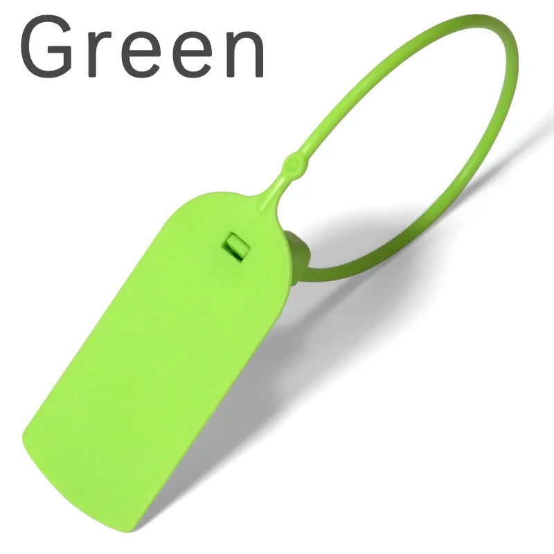 100Pcs Custom Logo Disposable Anti-tamper Plastic Security Seals Hang Tags for Clothing Shoes 200mm 7.8"
