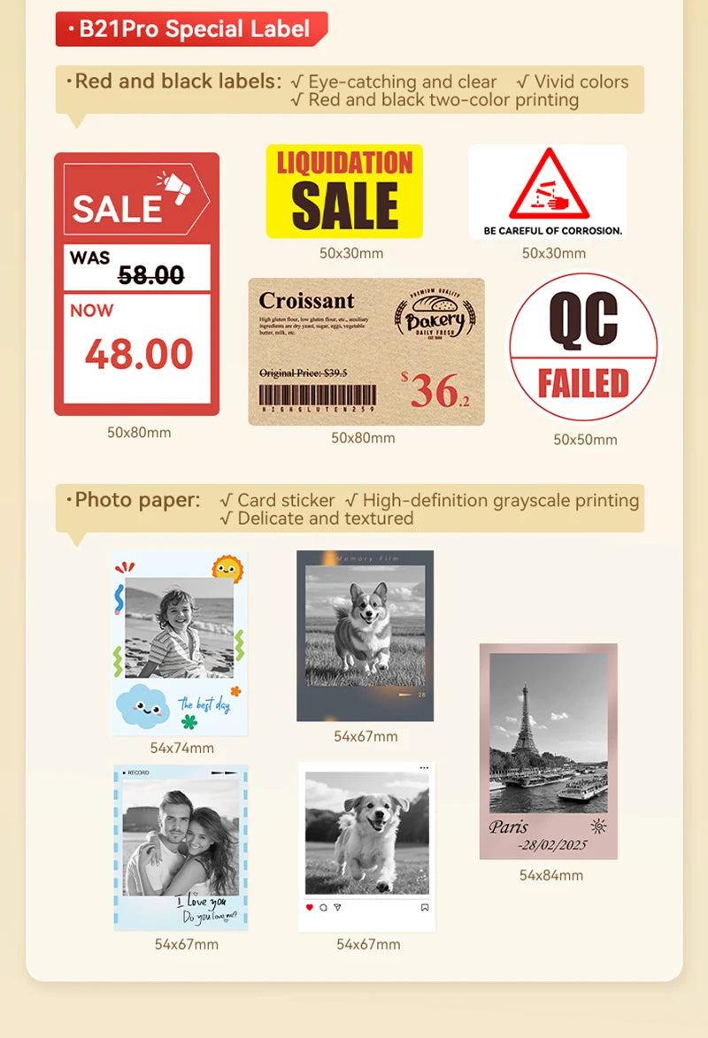 Niimbot B21 Pro 300DPI HD Printing Portable Thermal Printer Self-adhesive Label Printer Sticker Maker For Photos Receipts Note