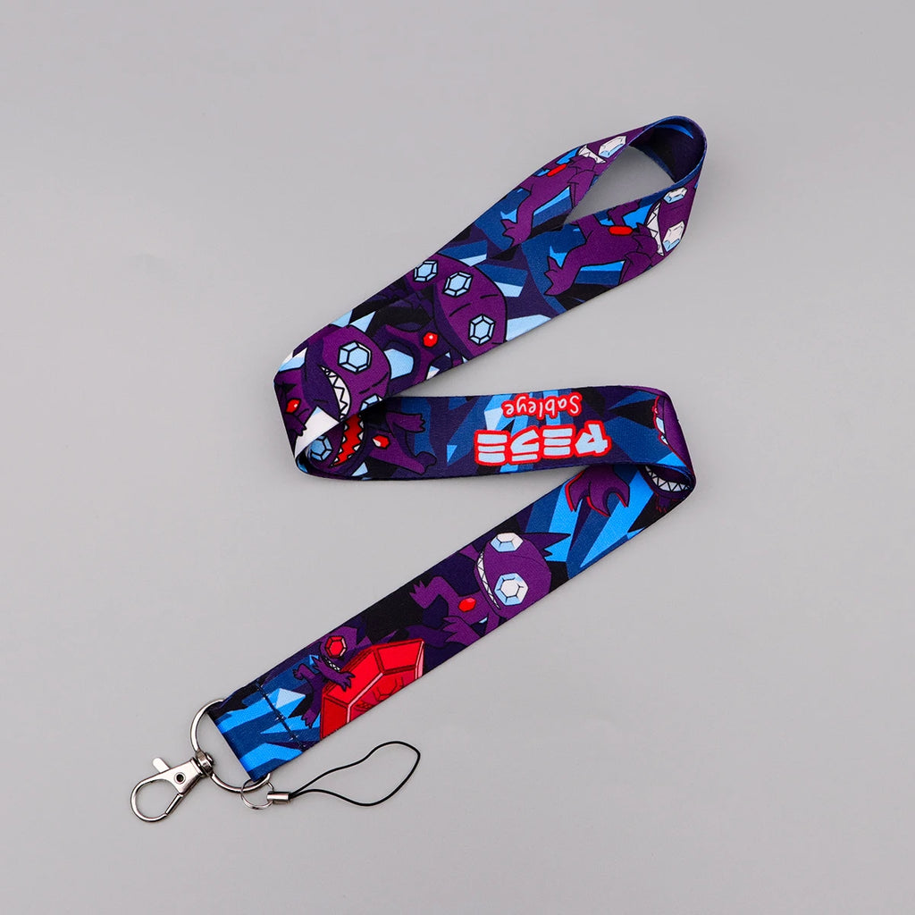 Cute Anime Monster Lanyard Card Holder Colorful Neck Strap for Key ID Card Phone Straps Badge Holder Key Ring Accessories Gifts