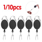 1/3/5/10Pcs Fly Fishing Key Ring Retractor Tool Retractable Keychain Reel Badge Holder Fishing Tackle