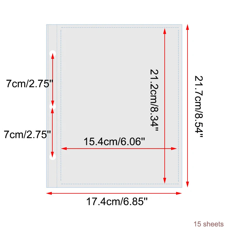 A5 3 Ring Binder Kpop Photocards Holder Photo Album Pocket Sleeves Clear Photo Card Collect Book Loose-leaf Binder Sheet Inserts