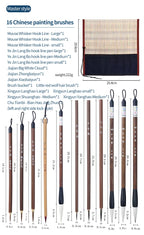 6/9/ 12/ 16 Chinese Painting Brush Beginner Calligraphy Drawing Bamboo Pen Curtain Felt Rice Paper Set Landscape Drawing Writing