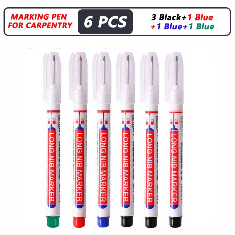 iLMH 4-40Pcs Deep Hole Long Nib Head Marker For Metal Perforating Pen Waterproof Bathroom Woodworking Decor Multi-Purpose Tool